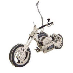 Motorcycle Christmas Tree Ornament Die Hard Chopper Brass Etched Silk Screened